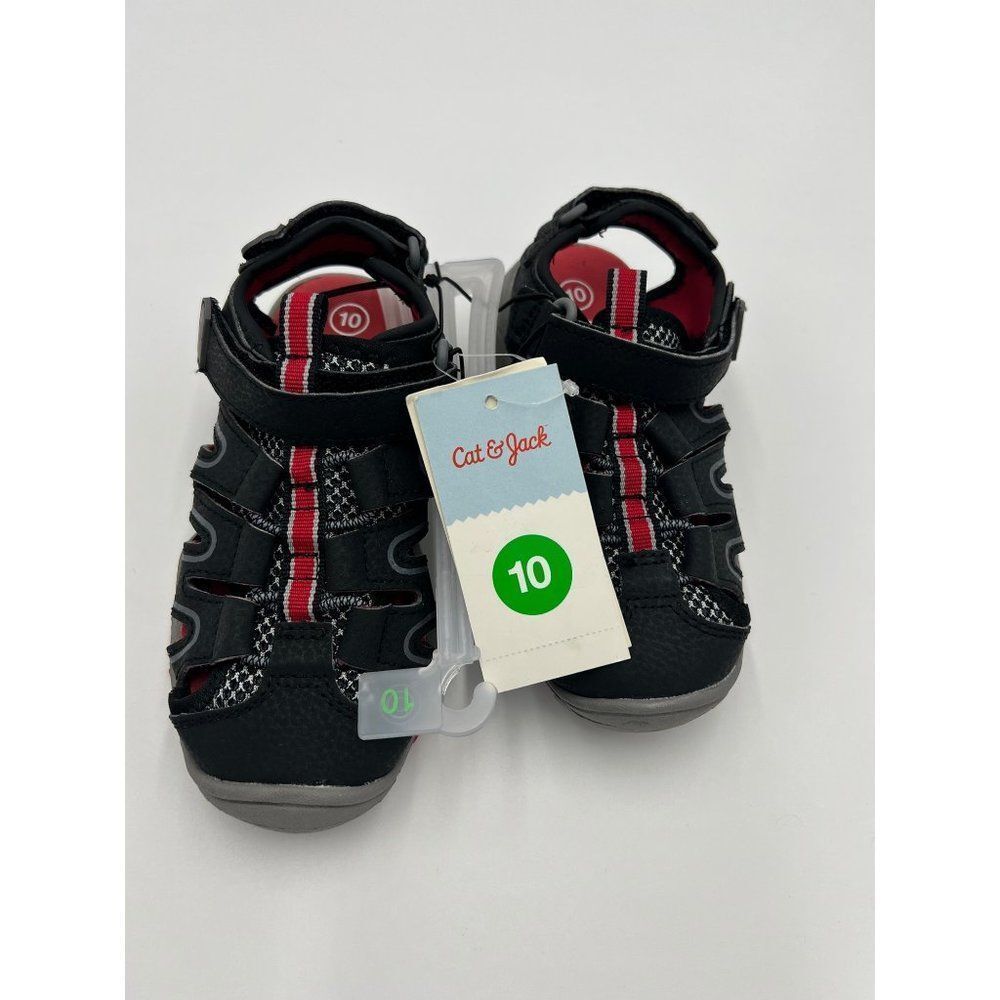 Brand New Cat & Jack Toddler Boys' Black Sandals Size 10 / Casual Shoes